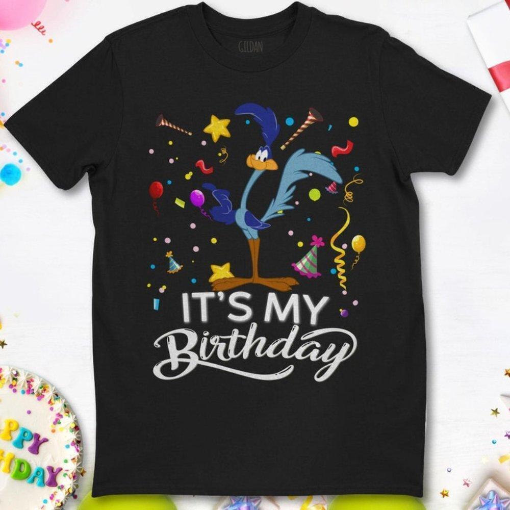 Looney Tunes Road Runner Its My Birthday Unisex Tee Gift s